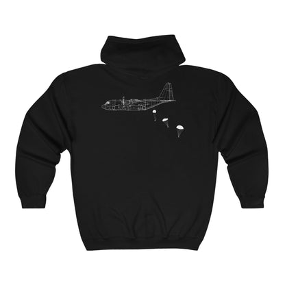 Airborne Skull Men's (Unisex) ZipUp Hoodie